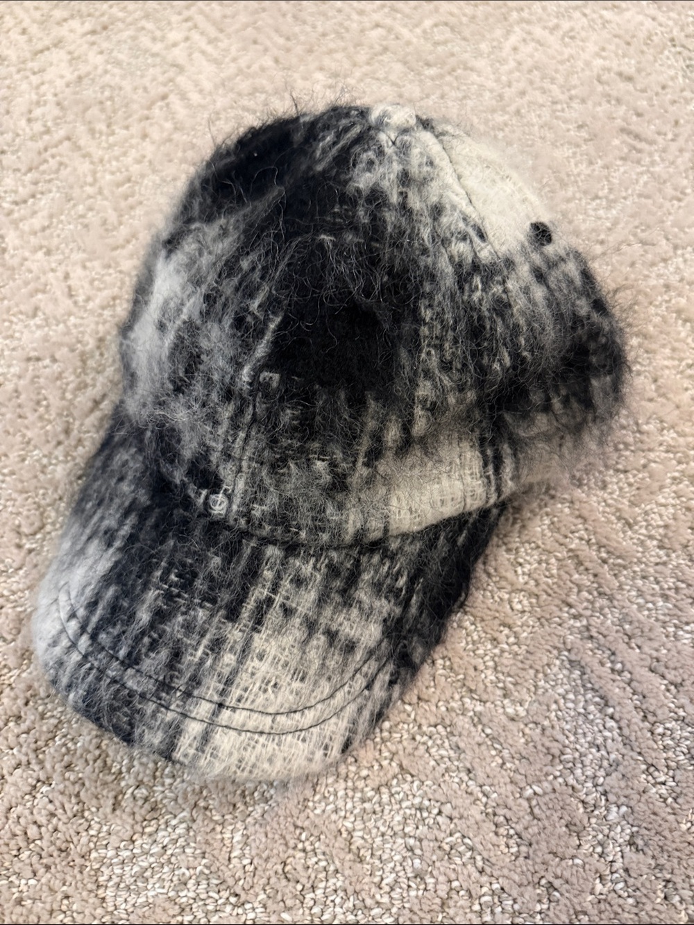 Janessa Leone Kids Black and White Fuzzy Cap